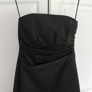 Timeless black strapless evening gown